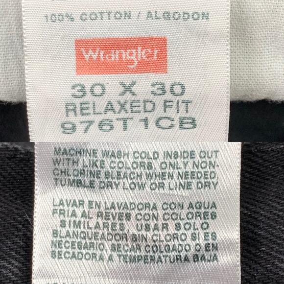 Wrangler Relaxed Fit High-Rise Straight Leg Jeans Washed Black 30 x 30 - Picture 8 of 10